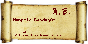 Mangold Bendegúz névjegykártya